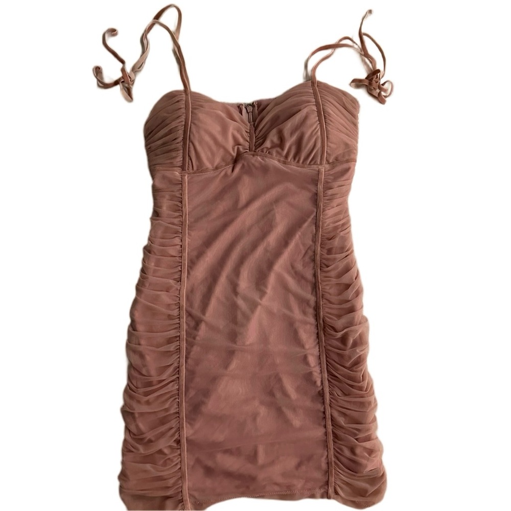 ruched mini dress